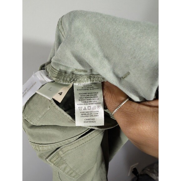 Loft Womens Green High Waist Skinny Crop Pants‎ Sz 24 Lightweight Casual Preppy - Picture 9 of 10